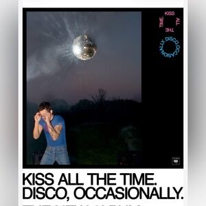 Kiss All The Time Disco Ball Album Art Tee - Blue